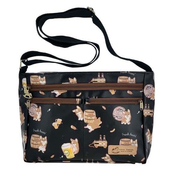 Uma Hana Handbags - Waterproof Corgi Five Zipper Crossbody Shoulder Purse